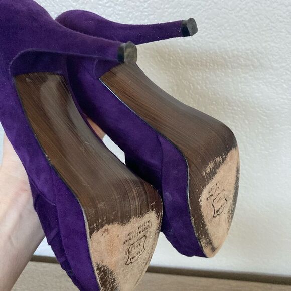 Stuart Weitzman Purple Suede Heels 8.5 - Picture 9 of 10